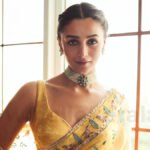 Alia Bhatt looked gorgeous in a yellow saree for friend marriage
